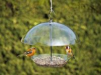 Garden Mile Dome Bird Feeder, Prevent Food Stealing, Protect Little Birds, Adjustable Perspex Hanging Nut Seed Feeding Station, Outdoor Garden Patio Attract Small Garden Wild Birds