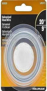 The Hillman Group 123133 19 Gauge Galvanized Steel Wire, 50-Feet, 1-Pack