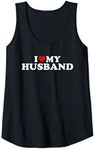 Womens I Love My Husband Hubby - Red Heart Tank Top