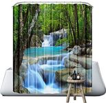 Neween Shower Curtains 3D Digital Printed Waterproof Bathroom Curtain Polyester Fabric Bath Curtain with 12 Shower Curtain Hooks for Bathroom, Machine Washable Standard Size (Landscape, 180x180cm)