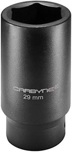 CARBYNE 1/2-Inch Drive 29 mm Deep Impact Socket, 6-Point | Chrome Molybdenum Steel | Axle Nut Socket