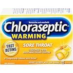 Chloraseptic Fast Acting Sore Throat Lozenges with Soothing Liquid Centre, Provides Warming Relief, Honey Lemon Flavour, 15 Lozenges