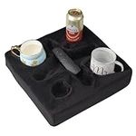 Couch and Bed Cup Holder Pillow, Sofa Refreshment Tray for Drinks/Remote Control/Snacks Holder (Black)