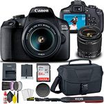 Canon EOS 2000D / Rebel T7 DSLR Camera with 18-55mm Lens, Creative Filter Set, EOS Camera Bag, Sandisk Ultra 64GB Card, 6AVE Electronics Cleaning Set, and More (International Model)