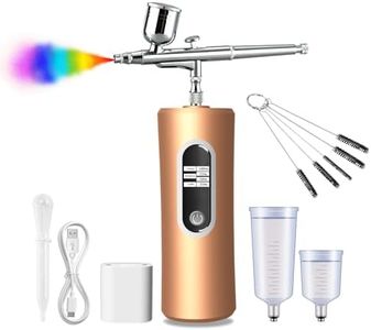 Fascinated Cordless Airbrush kit with Compressor Display, Adjustable Pressure Modes of High/Middle/Low, Portable Handheld Airbrush Gun Set for Painting Cake Decor Nail Art Barbers Model Coloring