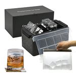 Clear Ice Cube Molds - 2in Giant Ice Cube Maker, 8 Large Clear Ice Cubes for Whiskey and Cocktail with Storage Bag (Cube)