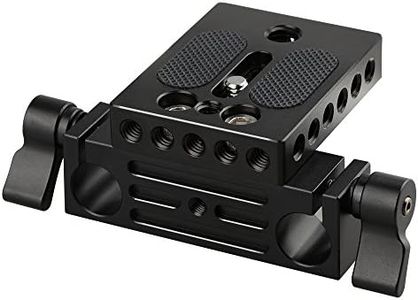 CAMVATE Camera Baseplate with 15mm Railblock for DSLR Rig 15mm Rod Rail Support System - 1236