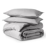 Bare Home Duvet Cover Queen Size - Premium 1800 Super Soft Duvet Covers Collection - Lightweight, Cooling Duvet Cover - Soft Textured Bedding Duvet Cover (Queen, Light Grey)