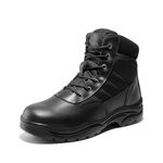 NORTIV 8 Men's Waterproof Tactical Work Boots Leather Outdoor Hiking Military 6 Inches Motorcycle Combat Boots,Size 10,Black,Contractor-New