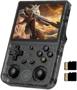 RG353V Handheld Game Console , Dual OS Android 11 and Linux System Support 5G WiFi 4.2 Bluetooth Moonlight Streaming HDMI Output Built-in 64G SD Card 4452 Games (RG353V-Transparent Black New)