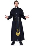 Leg Avenue Men's 2 Piece Priest Costume, Black, Medium/Large