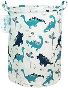 LANGYASHAN Storage Bin，Canvas Fabric Collapsible Organizer Basket for Laundry Hamper,Toy Bins,Gift Baskets, Bedroom, Clothes,Baby Nursery (Full Dinosaur)