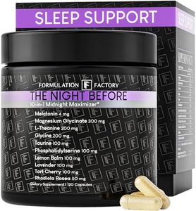 Formulation Factory The Night Before Magnesium Glycinate Sleep Aid, 10-in-1 Sleep Supplement with Melatonin 4mg, L-Theanine, Lemon Balm, Tart Cherry, Relaxation, Recovery, Sleep Support, 120 Capsules