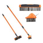 Green Blade 3-in-1 Steel Weed Brush, BROOM, Black/Orange, Telescopic Handle, 7x18.5x86cm, 1.44lbs, 2-Year Warranty