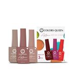 Colors Queen Affair Matte Nail Paint Set of 3-33 Rouge, 41 Mellow Coral & 59 Latte | Quick Drying Nail Polish, Semi Matte Finish Nail Kit | Highly Pigmented & Long Lasting Enamel 13ml Each