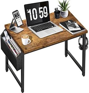DLisiting Small Desk for Small Spaces - Student Kids Study Writing Computer Table for Bedroom School Work PC Workstation,Rustic 30 31 Inch