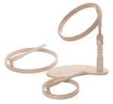 Elbesee 15 cm, 20 cm & 25 cm Wood Hoop seat Frame Set 6", 8" & 10", Brown, 34 x 30 x 22 cm