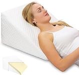 Orthopaedic Bed Wedge Support Pillow Memory Foam - For Acid Reflux, Reduce Back Pain, Snoring And Breathing Problems - Great For Sleeping, Reading, Rest Elevation -Washable Cover