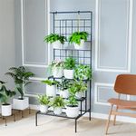 WonderStand Olympus Metal Plant Stand for Living Room (Black) | Planter Stand for Balcony, Multi-Tiered (Easy to Assemble, Installation kit Included)