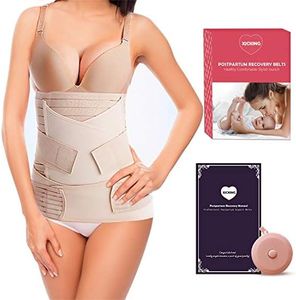 Postpartum Belly Band Wrap 3 in 1 Belt - C section Binder Waist Abdominal Recovery Support Girdles For Women - Post Delivery Tummy Bandit Corset Body Shaper Shapewear- Post Surgery Diastasis Recti