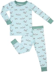 LollyBanks Toddler Long Sleeve Pajamas, Ultra Soft Two-Piece Pajama Set, Lightweight 95% Viscose and 5% Spandex, Snug Fit Toddler Sleepers, Baby Pajamas for Boys and Girls 3T (Mallard Duck Print)
