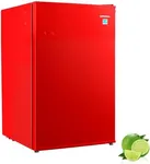 Upstreman 4.5 Cu.Ft Mini Fridge, Single Door Compact Refrigerator, Adjustable Thermostat, Low noise, Energy-efficient, Small Refrigerator for Bedroom, Office, Dorm, Red