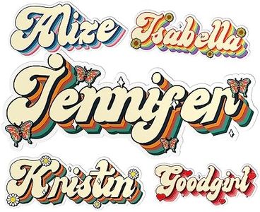 Custom Sticker, Personalized Sticker, Custom Name Sticker, Hippie Sticker, Retro Vintage Style Die-Cut Waterproof Vinyl Sticker Decal Stuff Gift Idea for Her Him Boy Girl Adults Kid Daisy Butterfly