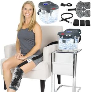 Vive Cold Therapy Machine - Large Ice Cryo Cuff - Flexible Cryotherapy Freeze Kit System Fits Knee, Shoulder, Ankle, Cervical, Back, Leg, Hip and ACL - Wearable Adjustable Wrap Pad - Cooler Pump