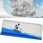 One Unsinkable Piece Boat Going Merry Pirate Ship Model in a Box Bottle, Non Sinking Anime Ship Fluid Drift Bottle Ornament&Paperweight Desk Decor for Boys Girls Gifts