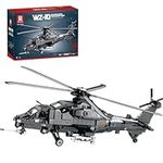 Reobrix 33033 WZ-10 Gunship Model Building Kit, Transport Helicopter Building Block Set, Military Toy Gift for Kids and Adults, 1366 Pieces