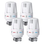 Thermostatic Radiator Valve Head - 4Pcs Automatic Radiator Thermostat Valve, Thermostatic Radiator Valve Replacement Head TRV M30x1.5, Radiator Thermostatic Head for Home Office (C)