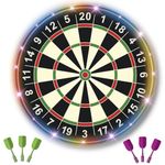 abeec Magnetic Dart Board with 6 Magnetic Darts, LED Light-Up Darts Set, Indoor & Outdoor Family Game for Teens & Adults