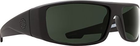 Spy Women's Logan Sunglasses, Soft Matte Black/Happy Gray/Green Polar, 60 mm