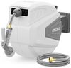 Ayleid Retractable Garden Hose Reel,1/2 in x 100 ft Wall Mounted Hose Reel, with 9- Function Sprayer Nozzle, Any Length Lock/Slow Return System/Wall Mounted/180°Swivel Bracket (Gray)