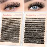 calphdiar Individual Eyelashes Wispy Cluster Lashes 480PCS 40D+50D Lashes Individual Cluster D Curl Eyelash Extensions 8-18mm Eyelash Clusters Natural Volume DIY Lash Extension at Home