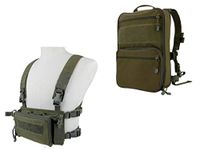 Tactical Chest Rig Vest + MOLLE Military Backpack for Airsoft Shooting Wargame Paintball