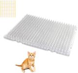 YITESHI 10 Packs Scat Mat for Cats, 13X16 inches Pet Deterrent Spikes, Indoor Outdoor Humane Cat Repellent Fence (Transparent)