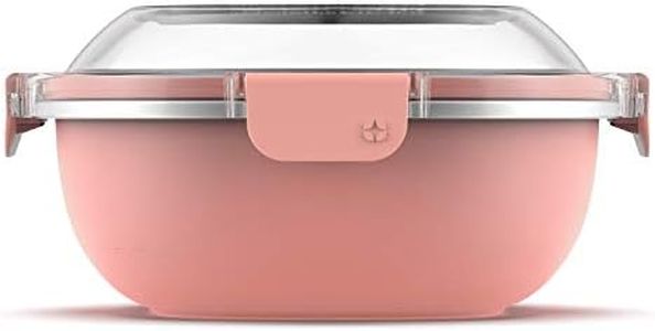 Ello Stainless Steel Lunch Bowl Food Storage Container with Leak-Proof Lid, 5 Cup, Peach
