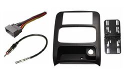 Jeep Liberty 2003 2004 2005 2006 2007 Aftermarket Double Din Radio Installation Dash Kit Bezel + Standard Wire Harness & Antenna Adapter