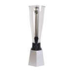 HS 3 LTR Beer Tower with Stainless Steel Ice Tube, Silver, 9 x 23.5 Inches Beer Dispenser with Nozzle, Mimosa Tower for Mocktails, Cocktails, Beer, Parties | Iced Beverage Dispenser