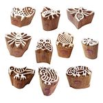 Royal Kraft Tattoo Print Blocks Beautiful Small Animal Design Wood Stamps - Set of 10