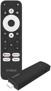 STRONG - Streaming Box Android TV 4K UHD - SRT41 - Clé HDMI Google TV - Chromecast Built-in - Compatible Assistant Vocal Google - Dolby Audio - Facile à Installer - Format Stick - Noir