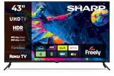 Sharp 43-inch 4K Ultra HD Frameless LED Roku Smart TV Dolby Vision HDR HDMI eARC Freely Included 43HJ4325K (HJ Series)