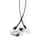 Shure AONIC 215 Wired Sound Isolating Headphones, Sonclear, Unique Transducer, In-Ear Design, Detachable Cable, Heavy Duty, Compatible with Apple and Android - White, Wired