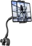 woleyi Gooseneck Treadmill Tablet Holder, Exercise Bike Handlebar Clamp for Spin Bike Peloton, Indoor Stationary Bicycle, Elliptical, Stroller for 4.7-13" iPad Pro Air Mini, Phone, Galaxy, Fire, Ebook