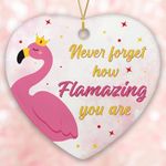 NewEleven Flamingo Gifts for Women, Inspirational Gifts for Women, Motivational Gifts, Encouragement Gifts for Women Bestie Sister Daughter Niece - Flamingo Ornament, Pink Christmas Ornaments 2024