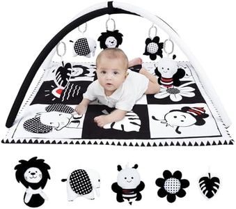 Lovvie & Joy Baby Play Activity Gym Tummy Time Mat for Infant,Baby Gyms & Playmats for Babies 0 to 3 6 9 12 Months with 5 Toys for Early Sensory Exploration and Motor Skill Development