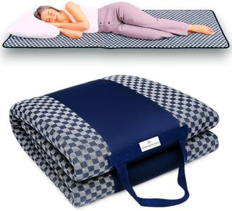 Sleepezee Premium Foldable Mattress for Floor, Single Bed Folding Mattress, Foam Lightweight for Travel & Guest Floor Sleeping with Breathable Cotton Fabric, Portable & Washable (72"x36"x1" Blue)