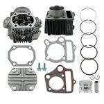 FLYPIG 47mm Cylinder Head Piston Gasket 70cc Engine Cylinder Rebuild Top End Kit for Honda ATC70 C70 CT70 CRF70 XR70 TRX70 TRX90 S65 CL70 XL70 SL70 Trail Roketa Kazuma ATV Pit Dirt Bike Motorcycle