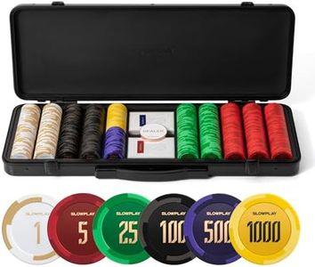 SLOWPLAY Godel 14g Clay Poker Chips Set for Texas Hold’em, 500 PCS [with Numbered Values] Features a High-end Chip case with Extra Durable German Polycarbonate Shell, for Poker Players